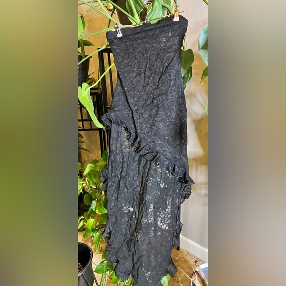 Black asymmetrical, swimsuit, cover-up dress - Picture 3 of 4